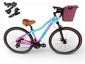 Bicicleta Aro 29 Feminina Absolute Hera Retrô Vintage 21v Shimano Confortável Cesta Selim 2 Molas