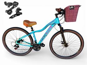 Bicicleta Aro 29 Feminina Absolute Hera Vintage Retrô 21v Shimano Confortável Cesta Selim 2 Molas