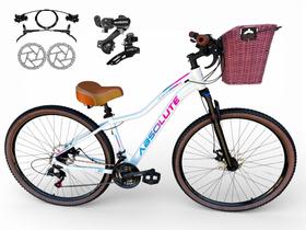 Bicicleta Aro 29 Feminina Absolute Hera Vintage Retrô Shimano 21v Hidráulica Confortável Cesta