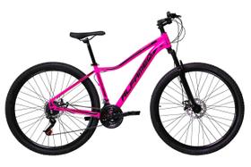 Bicicleta Aro 29 Feminina Alfameq Pandora Alumínio 21v Freio A Disco Suspensão Dianteira - Rosa