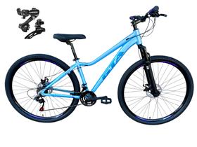 Bicicleta Aro 29 Feminina Gta Start Alumínio 21v Câmbios Shimano Freio a Disco. Azul/Roxo