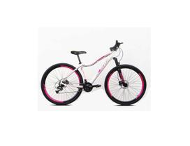 Bicicleta Aro 29 Feminina Ksw Mwza 21v Alumínio Freio Disco Garfo Suspensão Branca c/ Rosa