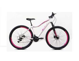 Bicicleta Aro 29 Feminina Ksw Mwza 21v Alumínio Freio Disco Garfo Suspensão Branco/Rosa
