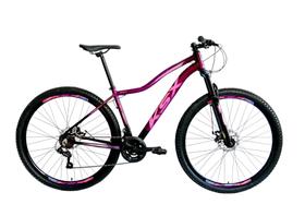 Bicicleta Aro 29 Feminina KSX 21v Câmbio Shimano Freio a Disco Roxo com Rosa