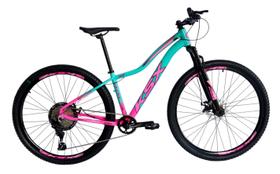 Bicicleta Aro 29 Feminina Ksx Sd7 12v Freio a Disco Hidráulico K7 11/50 Garfo com Trava Kit 1x12 Rosa/Verde
