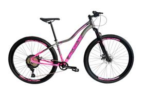 Bicicleta Aro 29 Feminina Ksx Sd7 12v Garfo com Trava K7 11/50 Freios Hidráulicos Kit 1x12 Rosa/Grafite