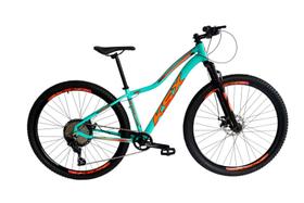 Bicicleta Aro 29 Feminina Ksx Sd7 12v Garfo com Trava K7 11/50 Freios Hidráulicos Kit 1x12 Verde Tiffany/Laranja