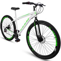 Bicicleta Aro 29 Freio à Disco 21 M Velox Branca/Verde - Ello Bike