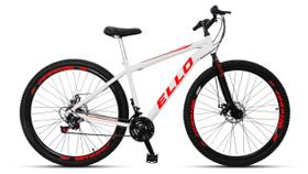 Bicicleta Aro 29 Freio à Disco 21 M Velox Branca/Vermelho - Ello Bike