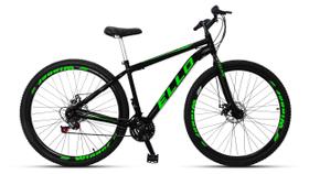 Bicicleta Aro 29 Freio à Disco 21 M Velox Preta/Verde - Ello Bike