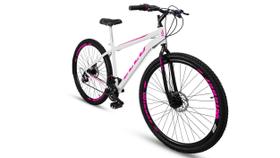 Bicicleta Aro 29 Freio a Disco 21M. Velox Branca/Pink - Ello Bike