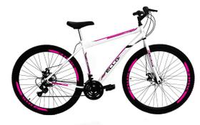 Bicicleta Aro 29 Freio a Disco 21M. Velox Branca/Pink - Ello Bike