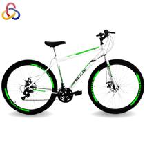 Bicicleta Aro 29 Freio A Disco 21M. Velox Branca/Verde Ello