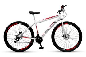 Bicicleta Aro 29 Freio a Disco 21M. Velox Branca/Vermelho - Ello Bike