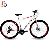 Bicicleta Aro 29 Freio A Disco 21M. Velox Branca/Vermelho