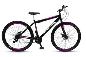 Bicicleta Aro 29 Freio a Disco 21M. Velox Preta/Pink - Ello Bike