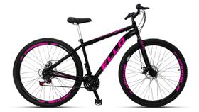 Bicicleta Aro 29 Freio a Disco 21M. Velox Preto/Pink - Ello Bike