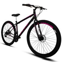 Bicicleta Aro 29 Freio a Disco 21M. Velox Preto/Pink - Ello Bike Bicicleta Aro 29 Freio a Disco 21M. Velox Preto/Pink - Ello Bike