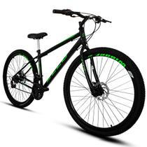 Bicicleta Aro 29 Freio a Disco 21M. Velox Preto/Verde - Ello Bike