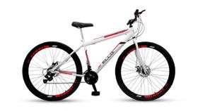 Bicicleta Aro 29 Freio Disco 21 marchas Urbana Adulta Mtb BRANCO/VERMELHO