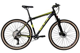 Bicicleta Aro 29 Gta 12v Kit 1x12 Alumínio Freios Hidráulicos K7 11/50d Garfo Com Trava Pneu com Faixa Bege - Preto/Amarelo