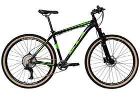 Bicicleta Aro 29 Gta 12v Kit 1x12 Alumínio Freios Hidráulicos K7 11/50d Garfo Com Trava Pneu com Faixa Bege - Preto/Verde