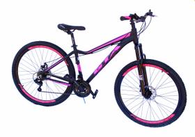 Bicicleta aro 29 gta al t17 freio disco mecanico 21v preto d/pink