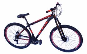 Bicicleta aro 29 gta al t17 freio disco mecanico 21v preto d/vermelho