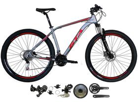 Bicicleta Aro 29 Gta Insane 2x9 Freios Hidráulicos Garfo Com Trava 18v Alumínio - Vermelho/Cinza