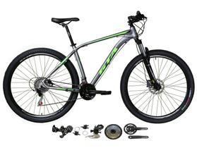 Bicicleta Aro 29 Gta Inse 2x9 Freios Hidráulicos Garfo Com Trava 18v Alumínio - Verde/Cinza