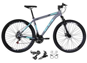 Bicicleta Aro 29 Gta Start 21v Alumínio Câmbios Shimano Freio a Disco Hidráulico Garfo Com Suspensão - Cinza