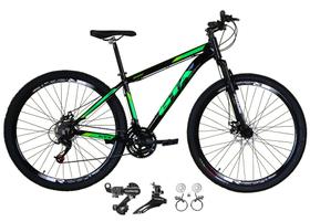 Bicicleta Aro 29 Gta Start 21v Alumínio Câmbios Shimano Freio a Disco Hidráulico Garfo Com Suspensão - Preto/Verde