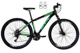 Bicicleta Aro 29 Gta Start 21v Freio a Disco Hidráulico Alumínio Garfo Suspensão - Preto/Verde