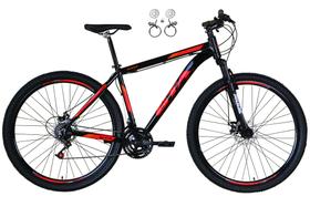 Bicicleta Aro 29 Gta Start 21v Freio a Disco Hidráulico Alumínio Garfo Suspensão - Preto/Vermelho