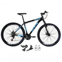 Bicicleta Aro 29 Gta Start 21v Shimano Alumínio Freio Hidráulico Garfo Suspensão - Preto-azul