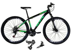 Bicicleta Aro 29 Gta Start Alumínio 21v Câmbios Shimano Freio a Disco - Preto/Verde