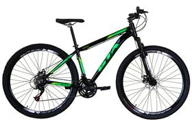 Bicicleta Aro 29 Gta Start Alumínio 27v K7 Freio a Disco Mecânico Garfo com Suspensão - Preto/Verde