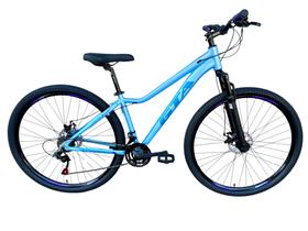 Bicicleta Aro 29 Gta Start Feminina 21v Aluminio Freio a Disco Garfo Suspensão. Azul/Roxo Tam.15 Bicicleta Aro 29 Gta Start Feminina 21v Aluminio Freio a Disco Garfo Suspensão. Azul/Roxo Tam.15
