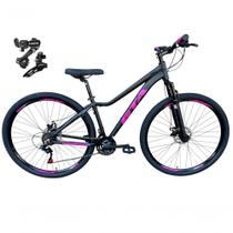 Bicicleta Aro 29 Gta Start Feminina Alumínio 21v Câmbios Shimano Freio A Disco - Preto/rosa