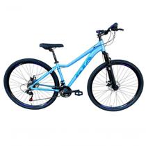 Bicicleta Aro 29 Gta Start Feminina Alumínio 27v K7 Freio A Disco Mecânico Garfo Com Suspensão- Azul/roxo