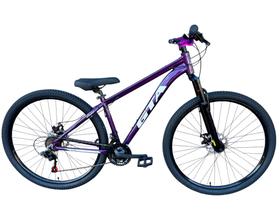 Bicicleta Aro 29 Gta Start Freeride Downhill Alumínio 21v Freio a Disco Garfo Suspensão. Roxo Tam.15