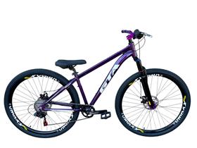 Bicicleta Aro 29 Gta Start Freeride Downhill Single 8v Cubo k7 Barulhento Rodas Vmaxx Freio a Disco. Roxo Tm.15