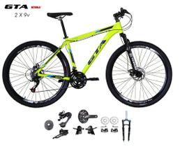 Bicicleta Aro 29 GTA Start Kit 2x9 Gta Sunrun Freio Disco K7 11/36 Pedivela 24/38d Garfo com Trava - Amarelo