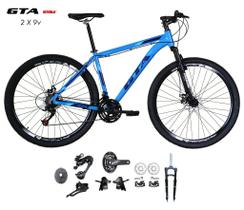 Bicicleta Aro 29 GTA Start Kit 2x9 Gta Sunrun Freio Disco K7 11/36 Pedivela 24/38d Garfo com Trava - Azul