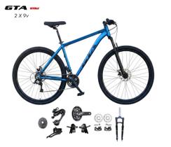 Bicicleta Aro 29 GTA Start Kit 2x9 Gta Sunrun Freio Disco K7 11/36 Pedivela 24/38d Garfo com Trava - Azul Bicicleta Aro 29 GTA Start Kit 2x9 Gta Sunrun Freio Disco K7 11/36 Pedivela 24/38d Garfo com Trava - Azul