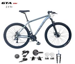 Bicicleta Aro 29 GTA Start Kit 2x9 Gta Sunrun Freio Disco K7 11/36 Pedivela 24/38d Garfo com Trava - Cinza Bicicleta Aro 29 GTA Start Kit 2x9 Gta Sunrun Freio Disco K7 11/36 Pedivela 24/38d Garfo com Trava - Cinza