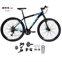 Bicicleta Aro 29 Gta Start Kit 2x9 Gta Sunrun Freio Disco K7 11/36 Pedivela 24/38d Garfo Com Trava - Preto/azul Tam.17 Bicicleta Aro 29 Gta Start Kit 2x9 Gta Sunrun Freio Disco K7 11/36 Pedivela 24/38d Garfo Com Trava - Preto/azul Tam.17