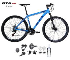 Bicicleta Aro 29 Gta Start Kit 2x9 Gta Sunrun Freio Disco K7 Garfo com Trava Azul