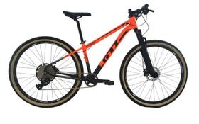 Bicicleta Aro 29 Gti Roma 12v Garfo com Trava K7 11/50 Freios Hidráulicos Kit 1x12 Pneu com Faixa Bege - Laranja/Preto