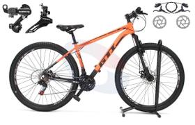 Bicicleta Aro 29 Gti Roma 21v Alumínio Câmbios Shimano Freio a Disco Hidráulico Garfo Com Suspensão - Laranja/Preto Bicicleta Aro 29 Gti Roma 21v Alumínio Câmbios Shimano Freio a Disco Hidráulico Garfo Com Suspensão - Laranja/Preto